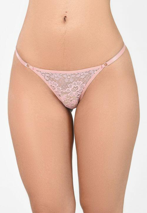Tanga String Quezia de Microfibra e Renda Fio Dental