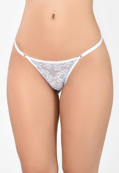 Tanga String Quezia de Microfibra e Renda Fio Dental