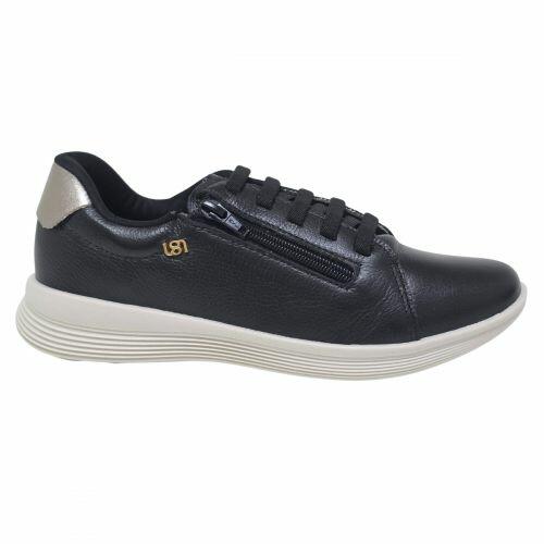 Comprar Tênis Usaflex Zíper Lateral Couro UD02007 Preto