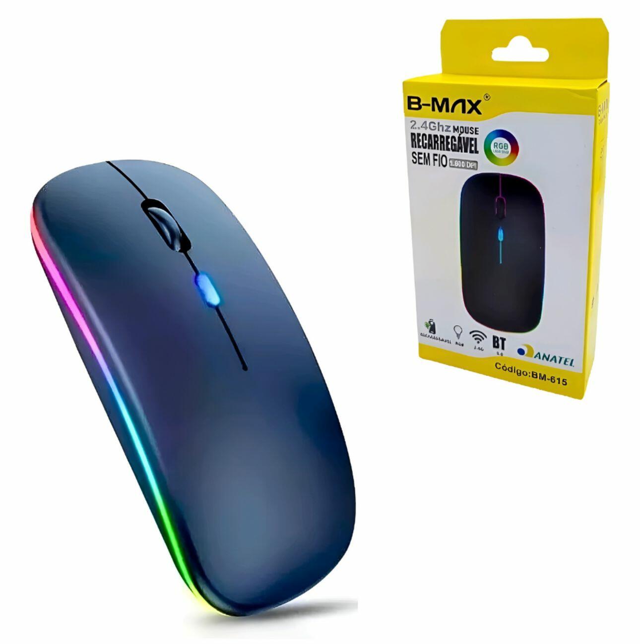 Comprar Mouse Sem Fio 2.5Ghz Recarregável B-Max BM-615 - R$18,00