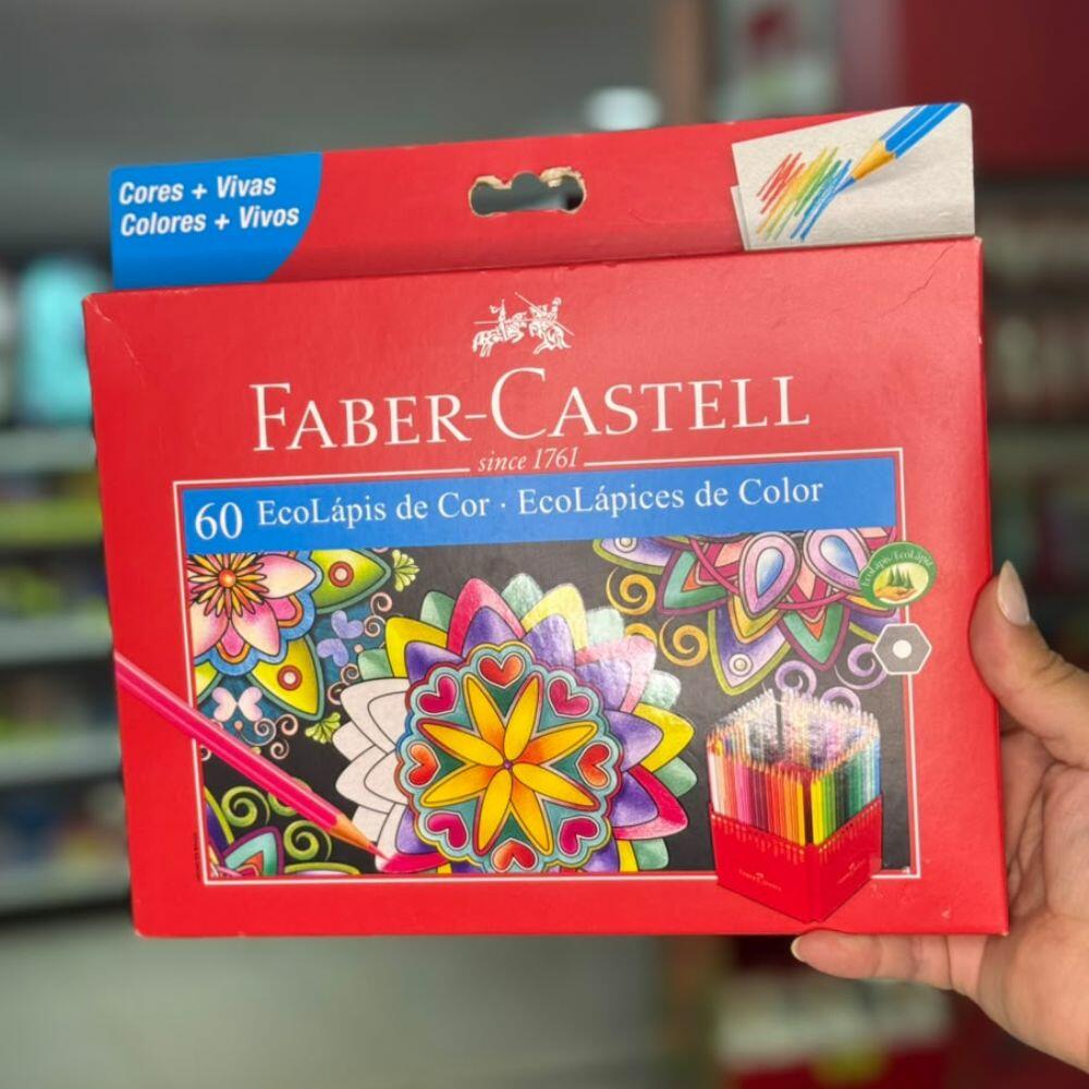 Ecolapis de Cor Sextavado 60 Cores - Faber-Castell - R$134,30