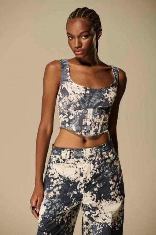 Corset Estampa Essence Blue CAOS