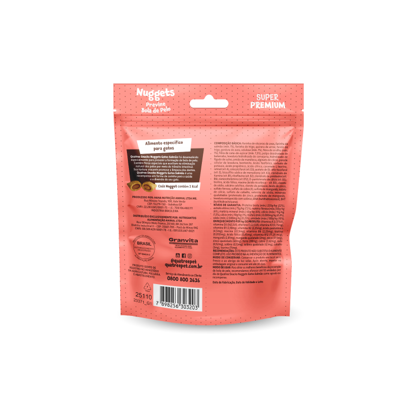 Comprar Petisco Snack Quatree Nuggets para Gatos Adultos Sabor