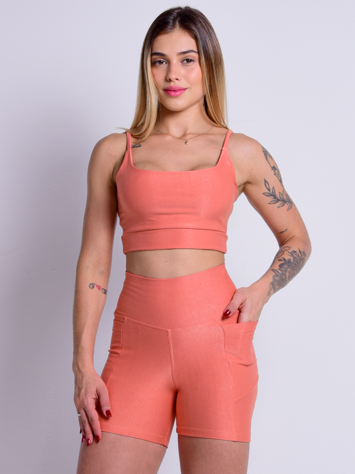 Conjunto Short Essence Active - Soft Coral
