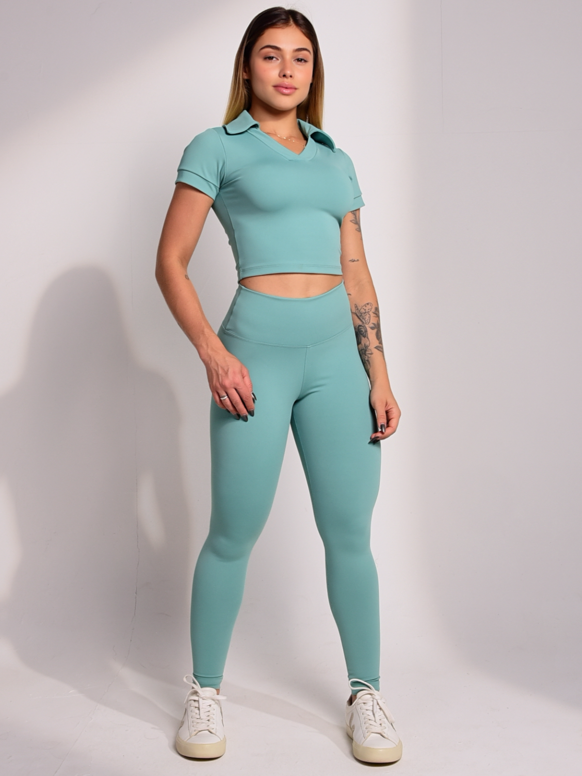 Conjunto Polo Move Verde Chá