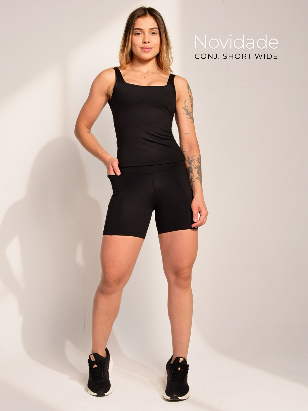 Conjunto Short Wide Preto