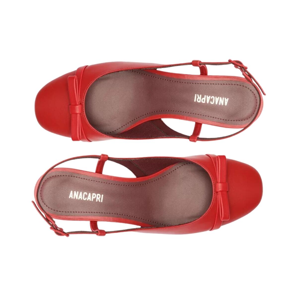 Comprar Sapatilha Vermelha Laço Reto Salto Bloco AnaCapri - R$239,90