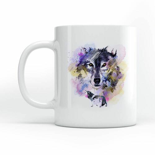 Caneca Watercolor Wolf