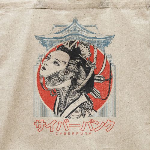 Ecobag Cyberpunk Geisha