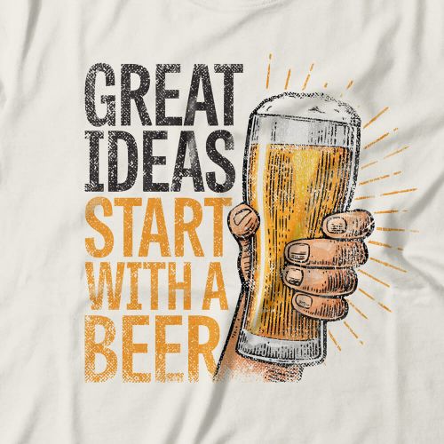 Camiseta Feminina Ideas With A Beer