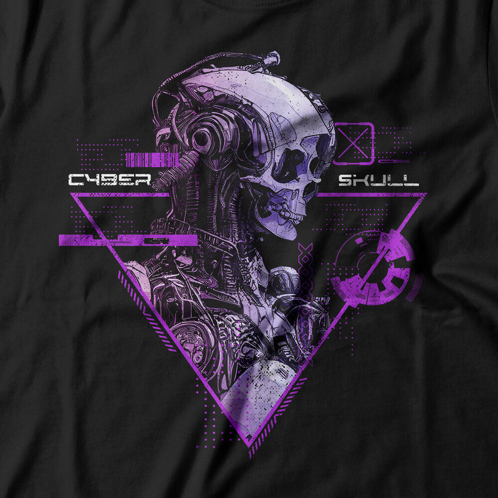 Camiseta Feminina Cyber Skull