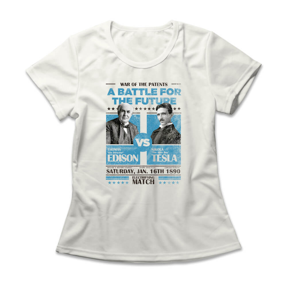 Camiseta Feminina Edison vs Tesla