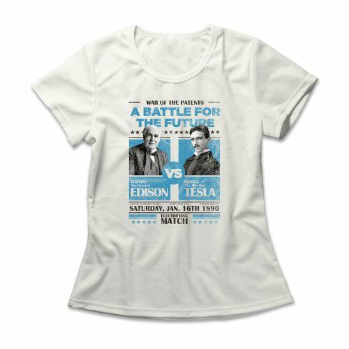 Camiseta Feminina Edison vs Tesla