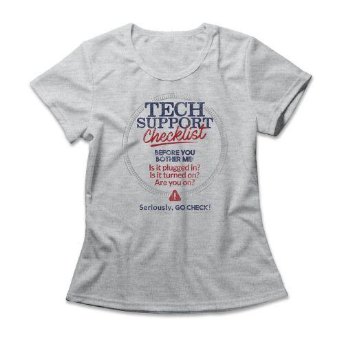 Camiseta Feminina Tech Support Checklist