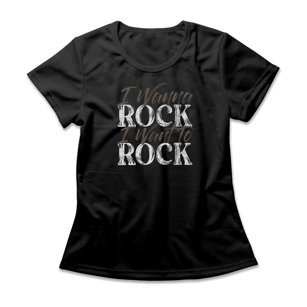 Camiseta Feminina I Wanna Rock