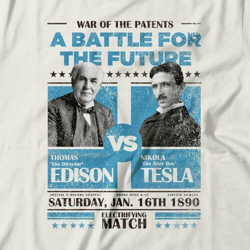 Camiseta Edison vs Tesla
