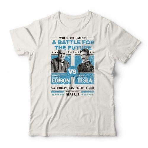 Camiseta Edison vs Tesla