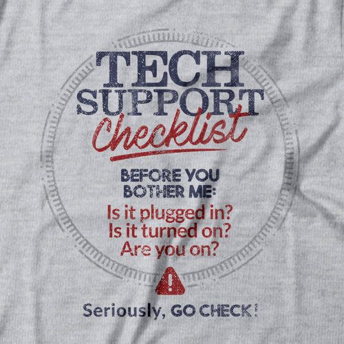 Camiseta Tech Support Checklist