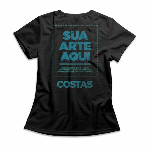 Camiseta Personalizada Feminina Costas - Envie a sua arte