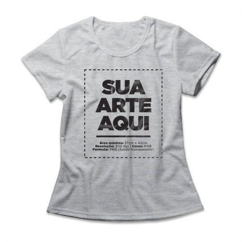 Camiseta Personalizada Feminina Frente e Costas - Envia a sua arte