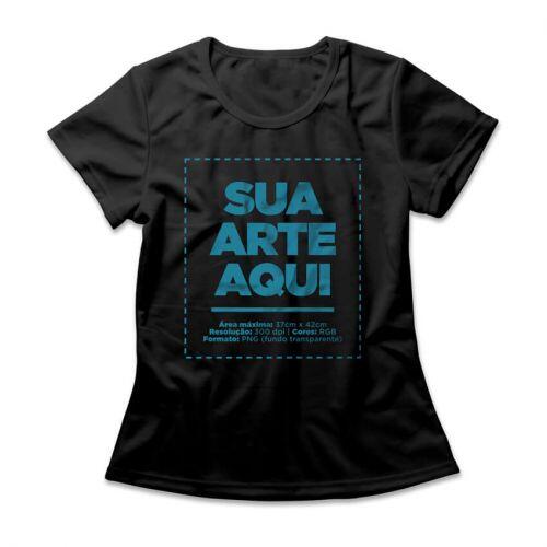Camiseta Personalizada Feminina Frente e Costas - Envia a sua arte