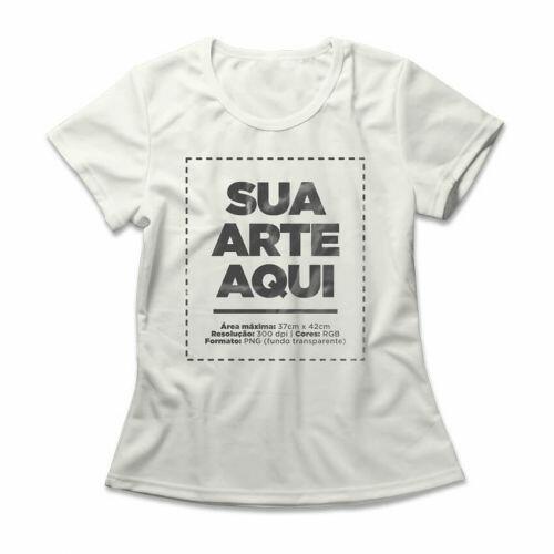 Camiseta Personalizada Feminina Frente e Costas - Envia a sua arte