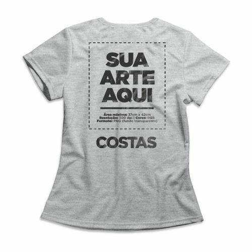 Camiseta Personalizada Feminina Frente e Costas - Envia a sua arte