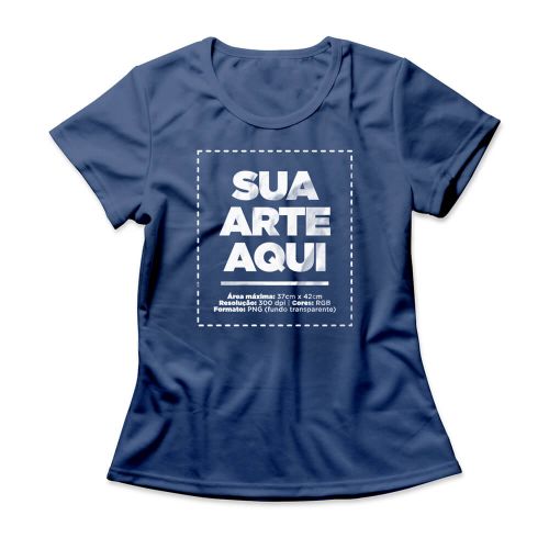 Camiseta Personalizada Feminina Frente e Nuca - Envie a sua arte