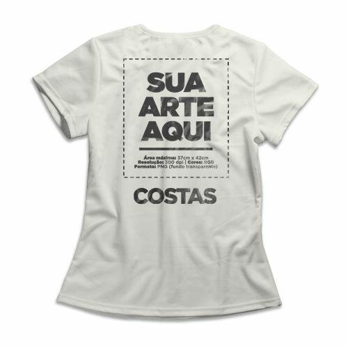 Camiseta Personalizada Feminina Peito e Costas - Envie a sua arte