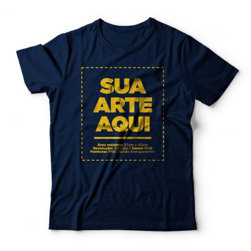 Camiseta Personalizada Frente e Nuca - Envie a sua arte
