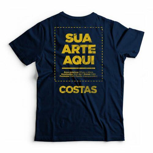 Camiseta Personalizada Peito e Costas - Envie a sua arte