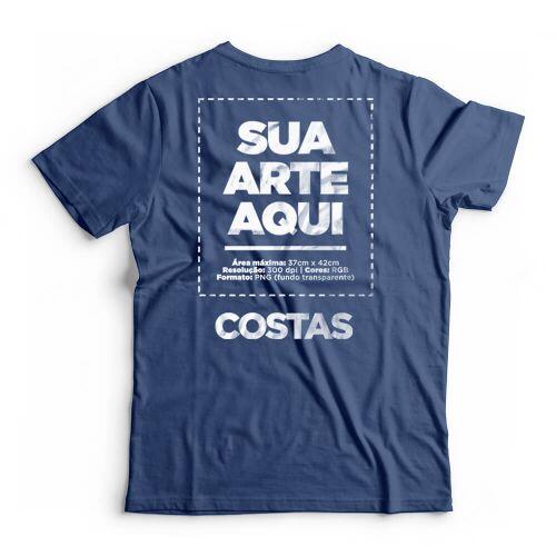 Camiseta Personalizada Peito e Costas - Envie a sua arte