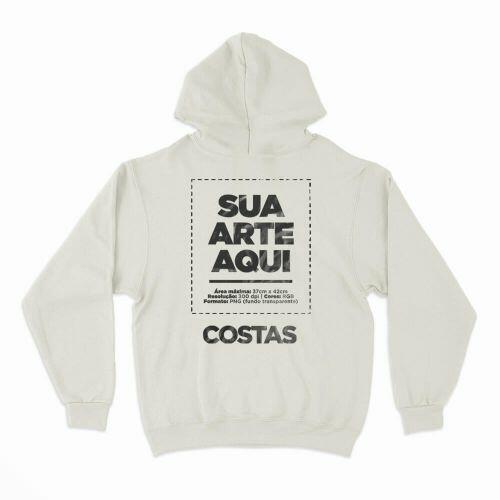 Moletom Com Capuz Personalizado Costas - Envie a sua arte
