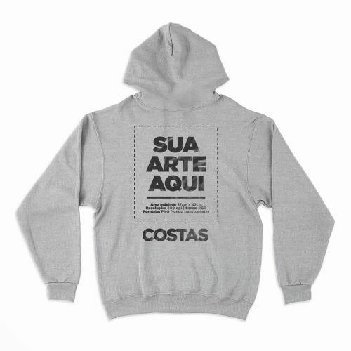 Moletom Com Capuz Personalizado Frente e Costas - Envie a sua arte
