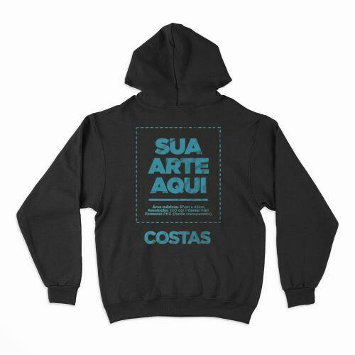 Moletom Com Capuz Personalizado Frente e Costas - Envie a sua arte