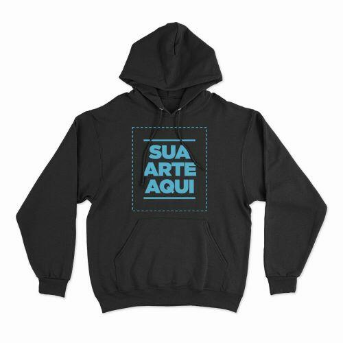 Moletom Com Capuz Personalizado Frente e Costas - Envie a sua arte