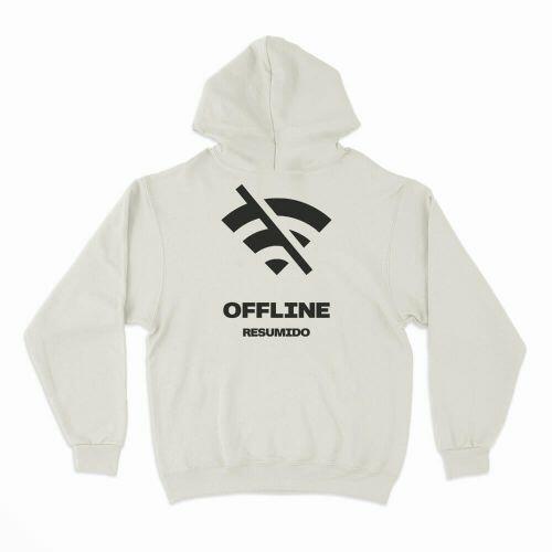 Moletom Com Capuz Resumido Offline Peito e Costas