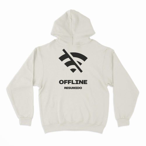 Moletom Com Capuz Resumido Offline Frente e Costas