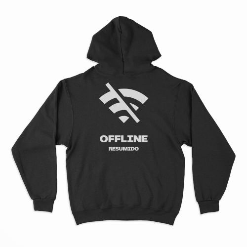 Moletom Com Capuz Resumido Offline Frente e Costas