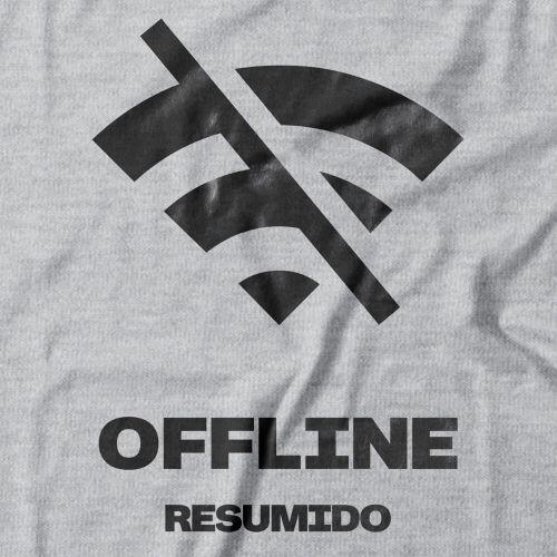 Camiseta Feminina Resumido Offline Peito e Costas
