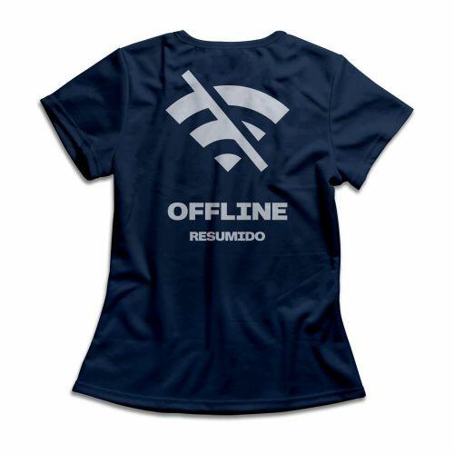 Camiseta Feminina Resumido Offline Peito e Costas