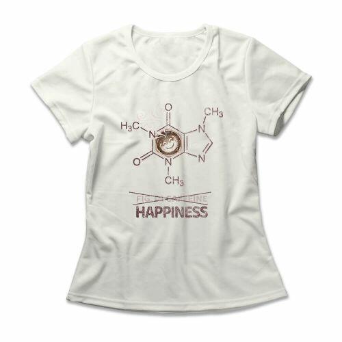 Camiseta Feminina Caffeine Molecule