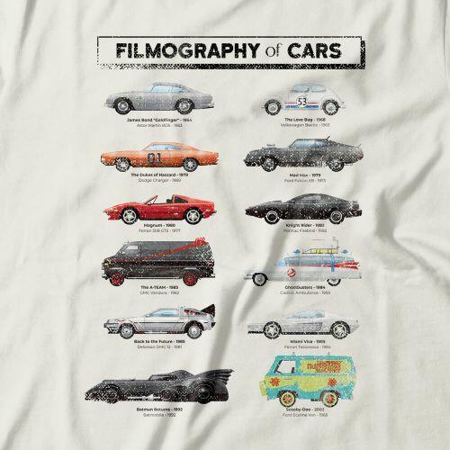 Camiseta Filmography Of Cars