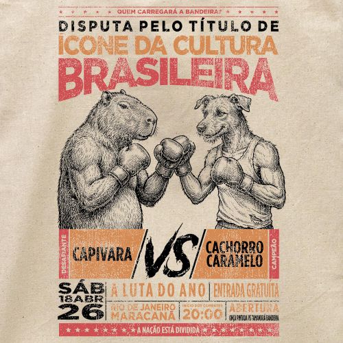 Ecobag Capivara vs Caramelo