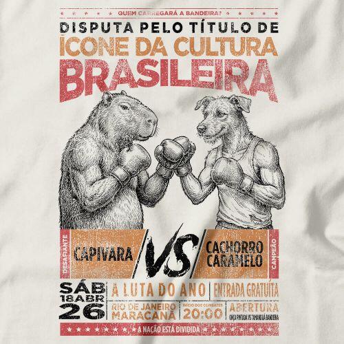 Camiseta Capivara vs Caramelo
