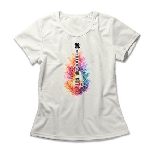 Camiseta Feminina Watercolor Guitar