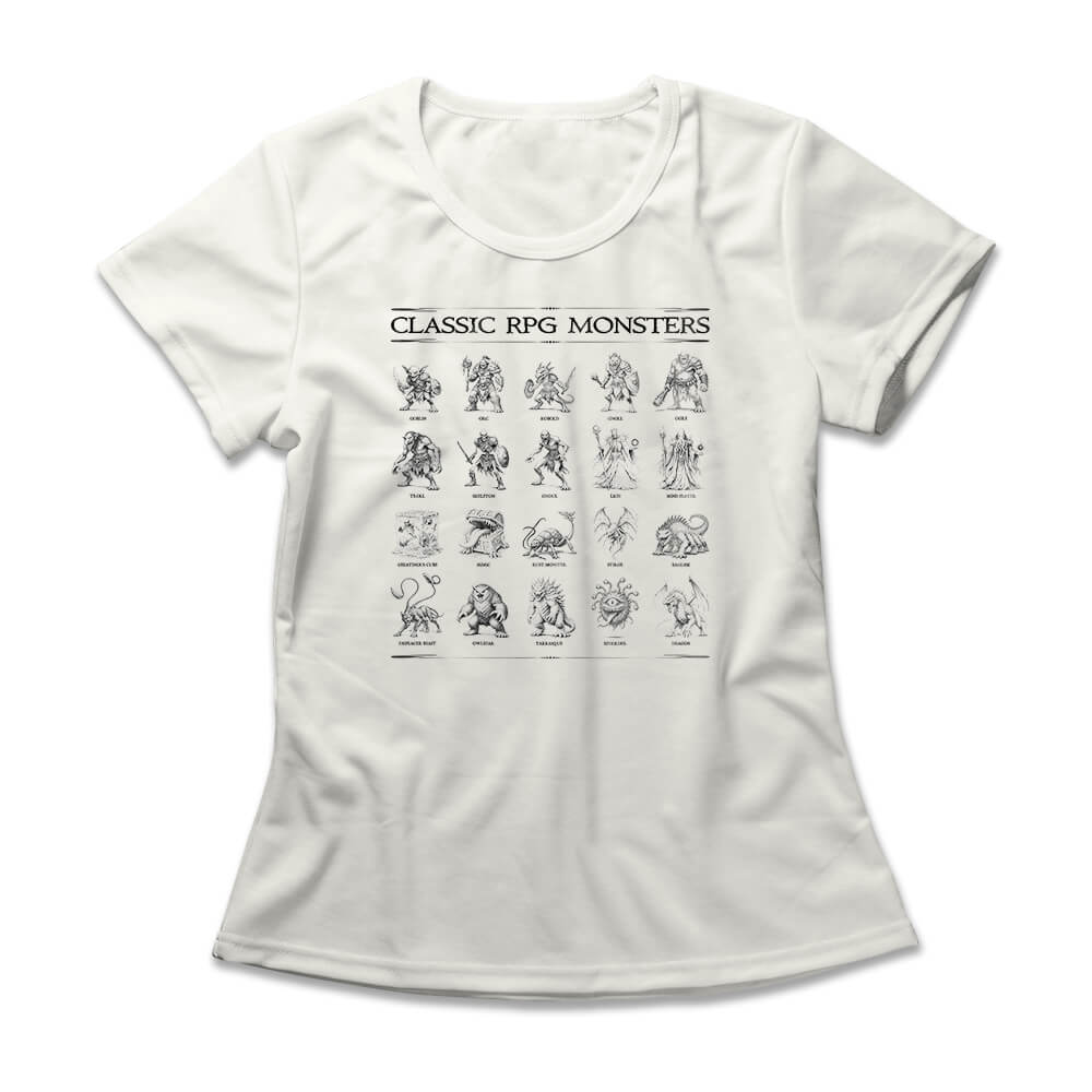 Camiseta Feminina Monstros Clássicos de RPG