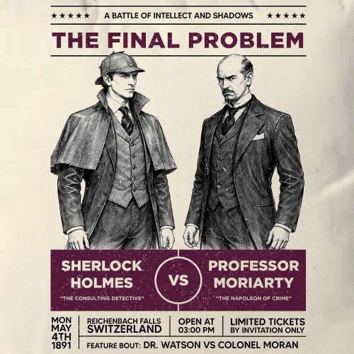 Almofada Sherlock Holmes vs Professor Moriarty