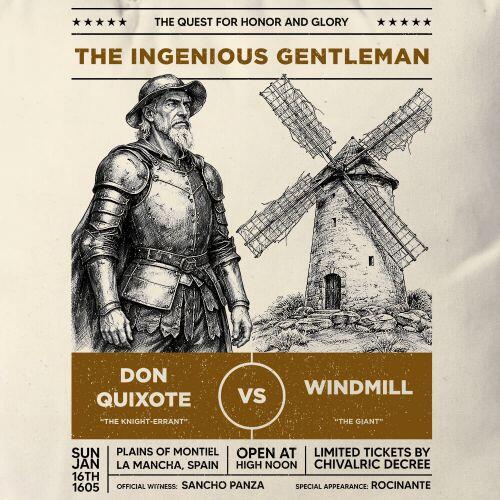 Almofada Don Quixote vs Windmill