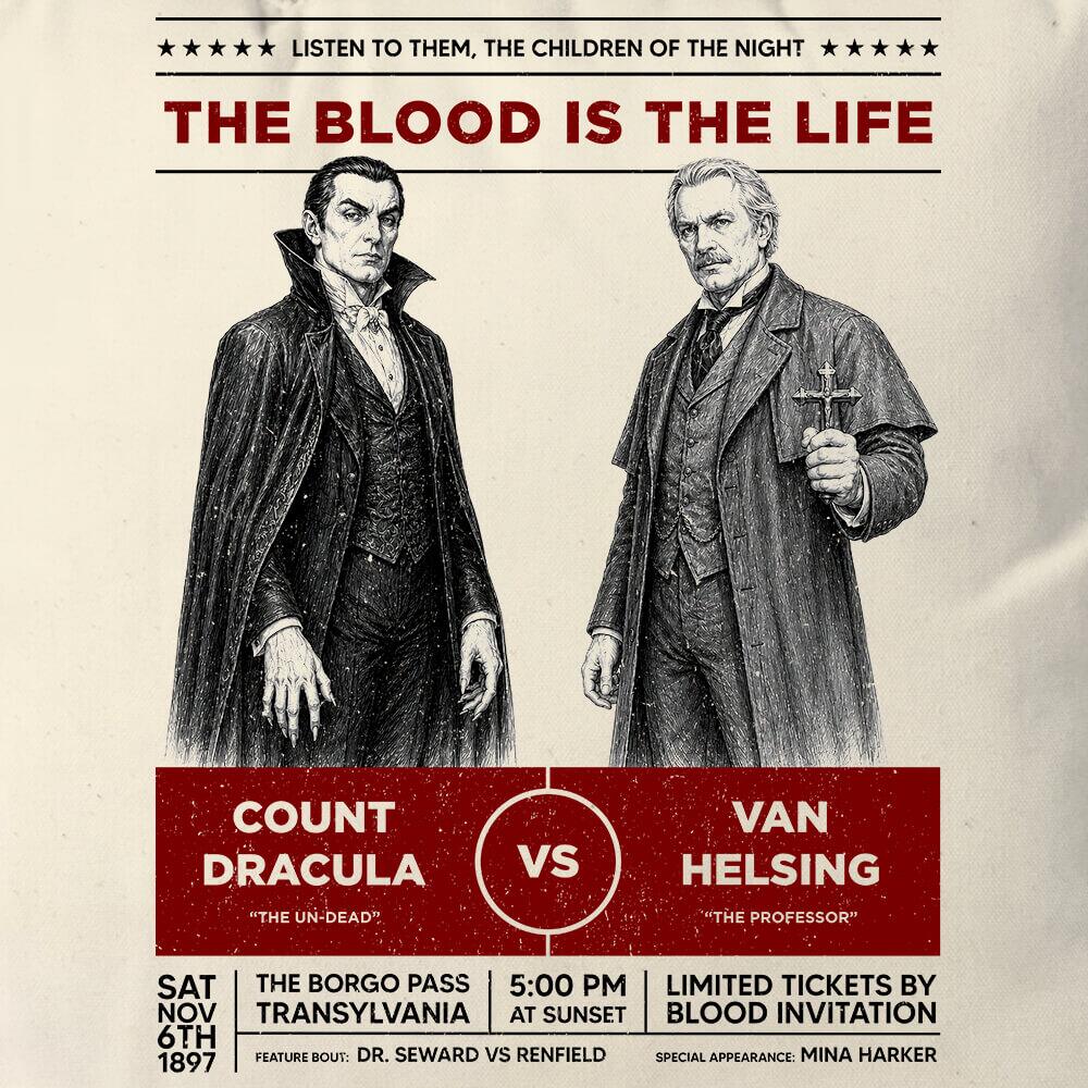 Almofada Dracula vs Van Helsing